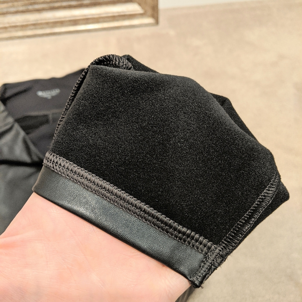 Athleta Faux Leather Fleece Lined Leggings M - Picture 6 of 9